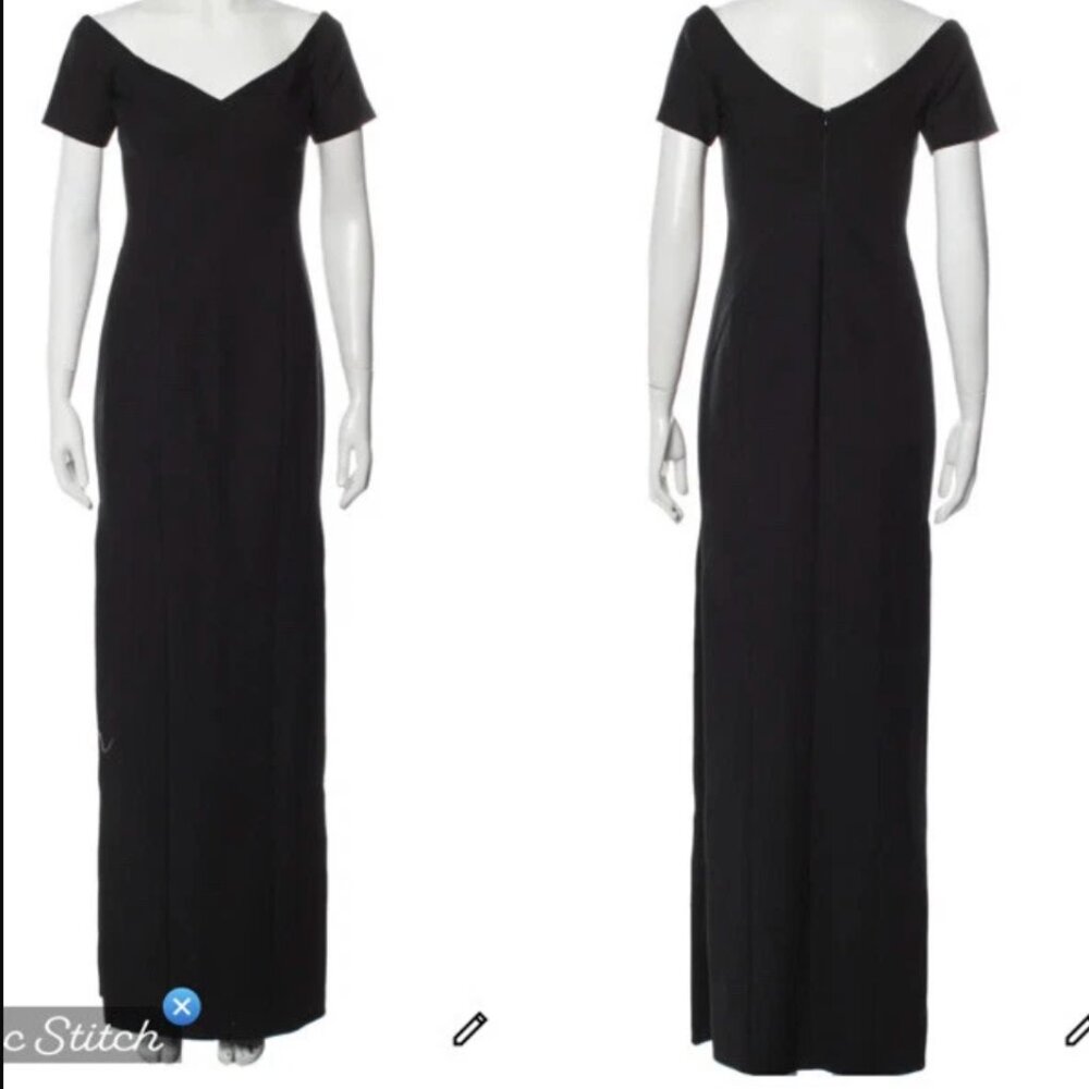 Cinq a Sept Black Maxi Gown Off Shoulder